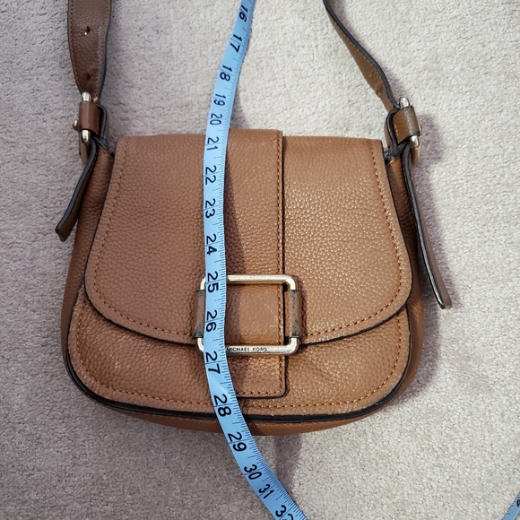 Michael Kors Maxine Brown Leather Saddle Bag - Picture 10 of 10